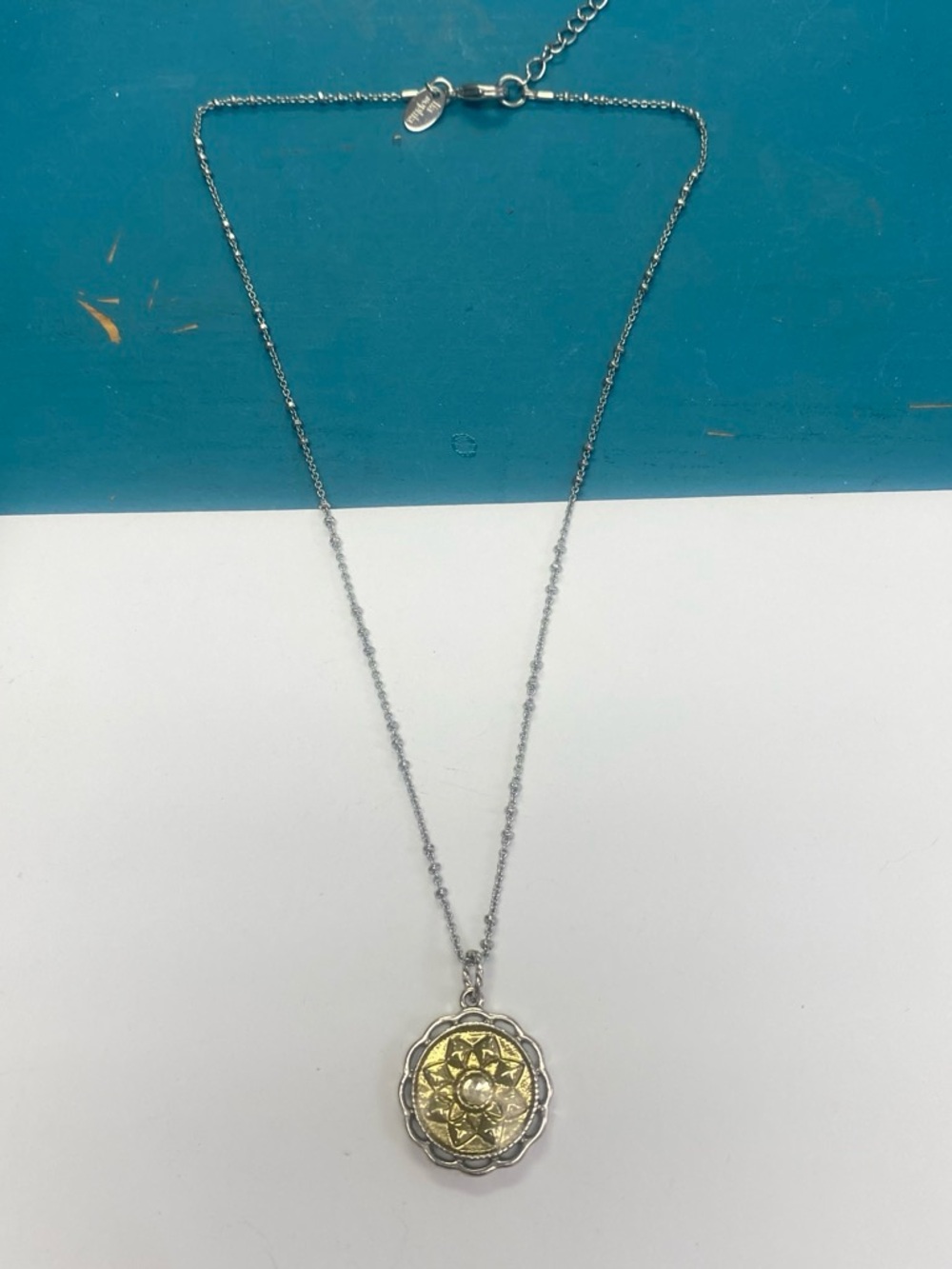 Lia Sophia silver tone Floral Pendant Necklace - Silver & Gold